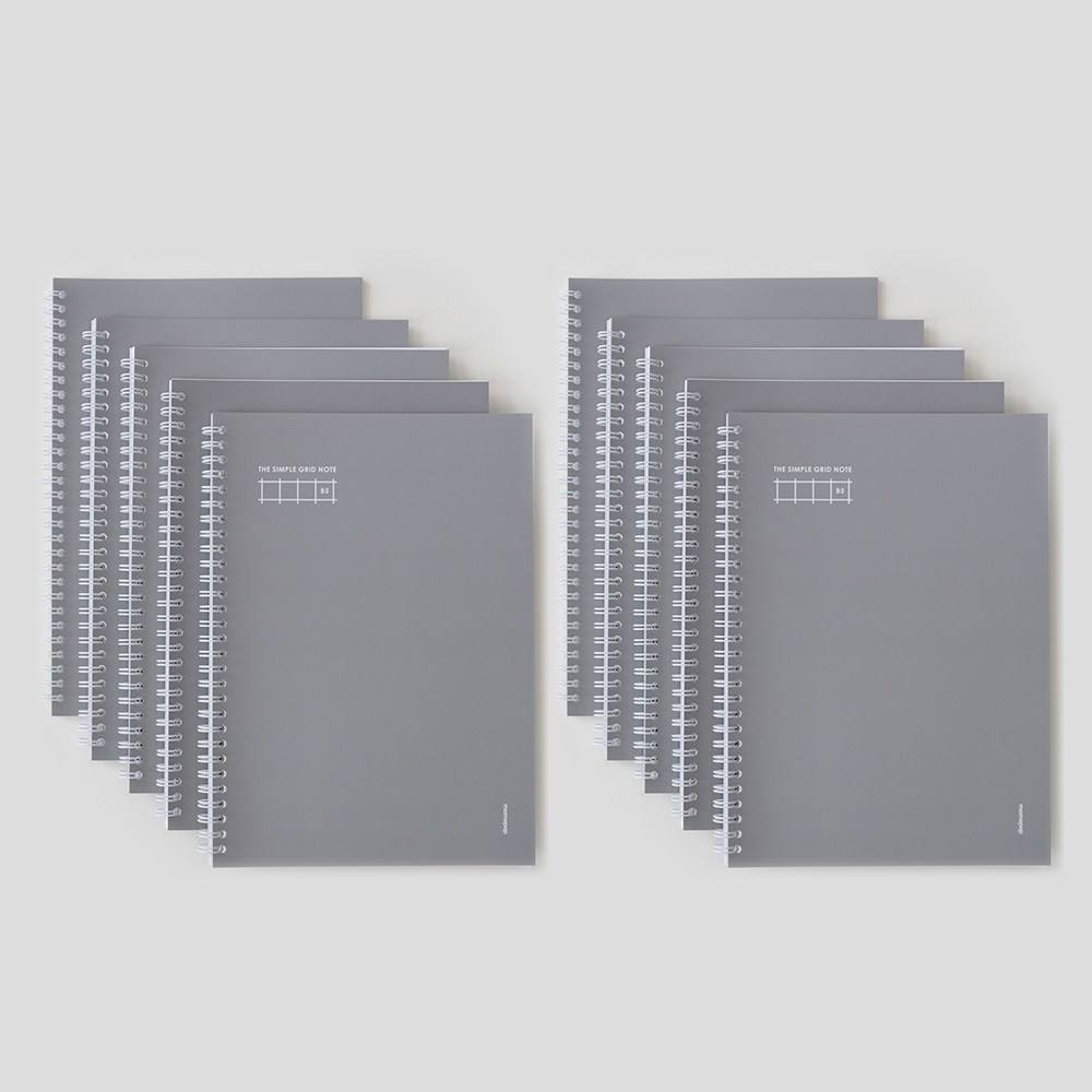 모모팝 더 심플 스프링 노트 B5 3종 그리드 차콜, 10개, 단품 18,500원