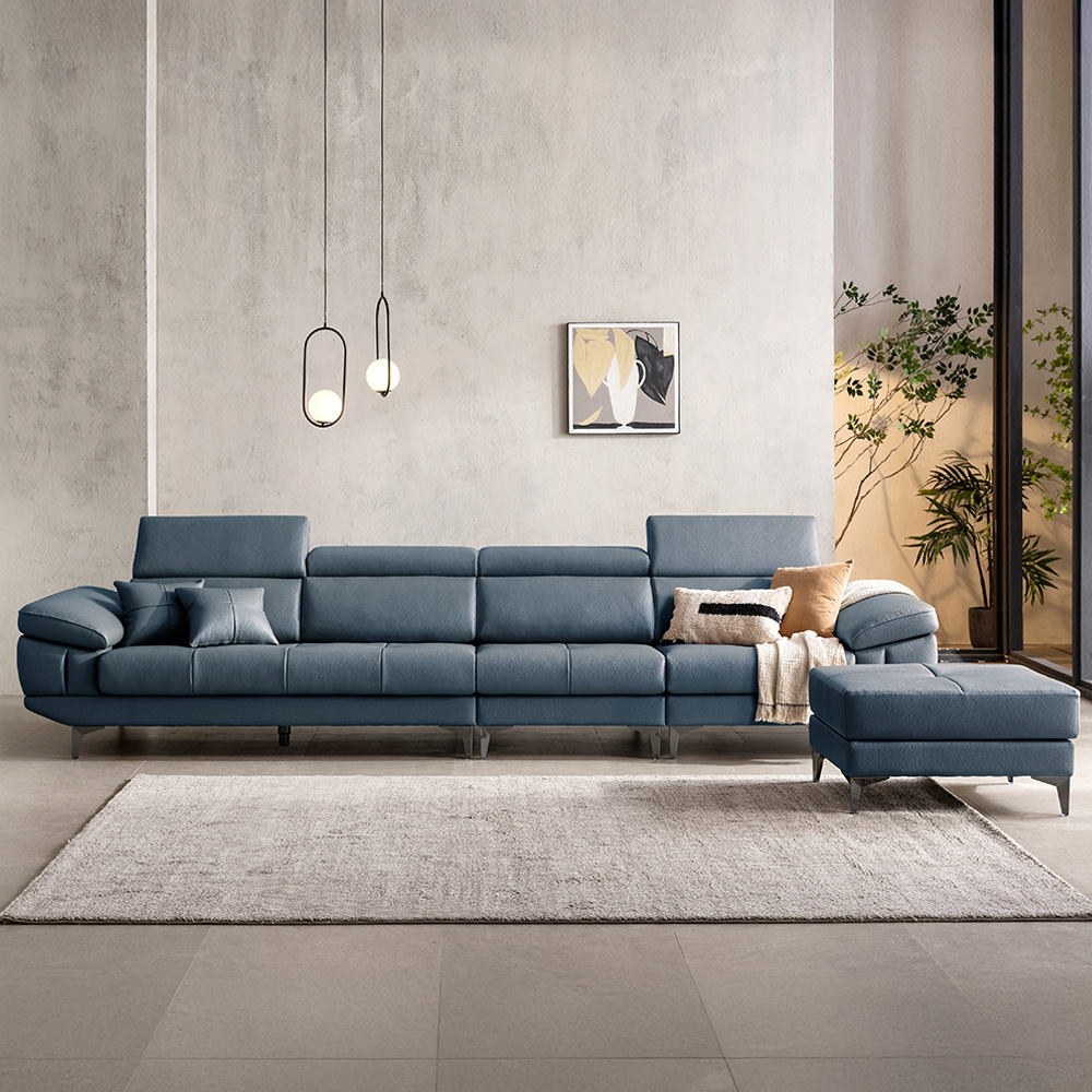 벤티 헤드틸팅 기능성 이태리산 천연소가죽 소파 6인용 + 스툴 세트 방문설치 1,850,000원