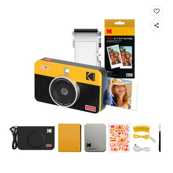 코닥 미니샷2 레트로 즉석카메라 C210R + 카트리지 + 액세서리 세트 옐로우 363,800원