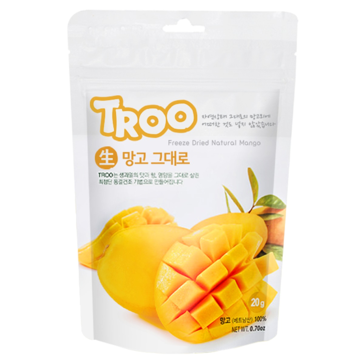 트루나스 TROO 동결건조 과일칩 9종 중 택1, 20g TROO 생망고 그대로, 1개 3,400원
