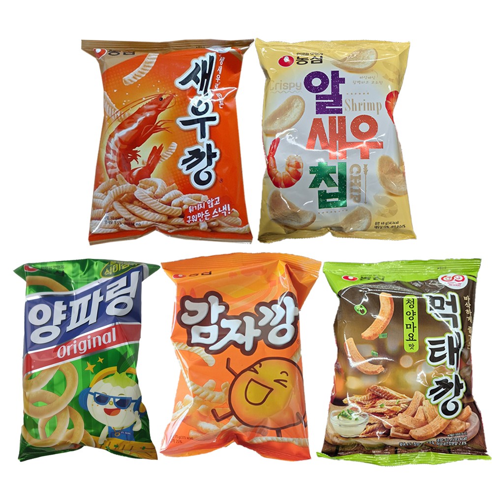 농심 먹태깡2+새우깡2+양파링2+알새우칩2+감자깡2, 먹태깡2+새우깡2+알채우칩2+양파링2+감자깡2, 10개 20,200원