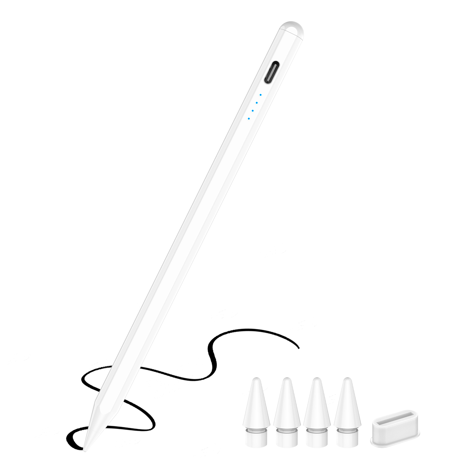 JAMJAKE 아이패드 호환 스타일러스 펜슬 스마트 터치펜 초미세 펜촉 USB-C 충전식 + 여분 펜촉 4개 증정 Q52 15,900원