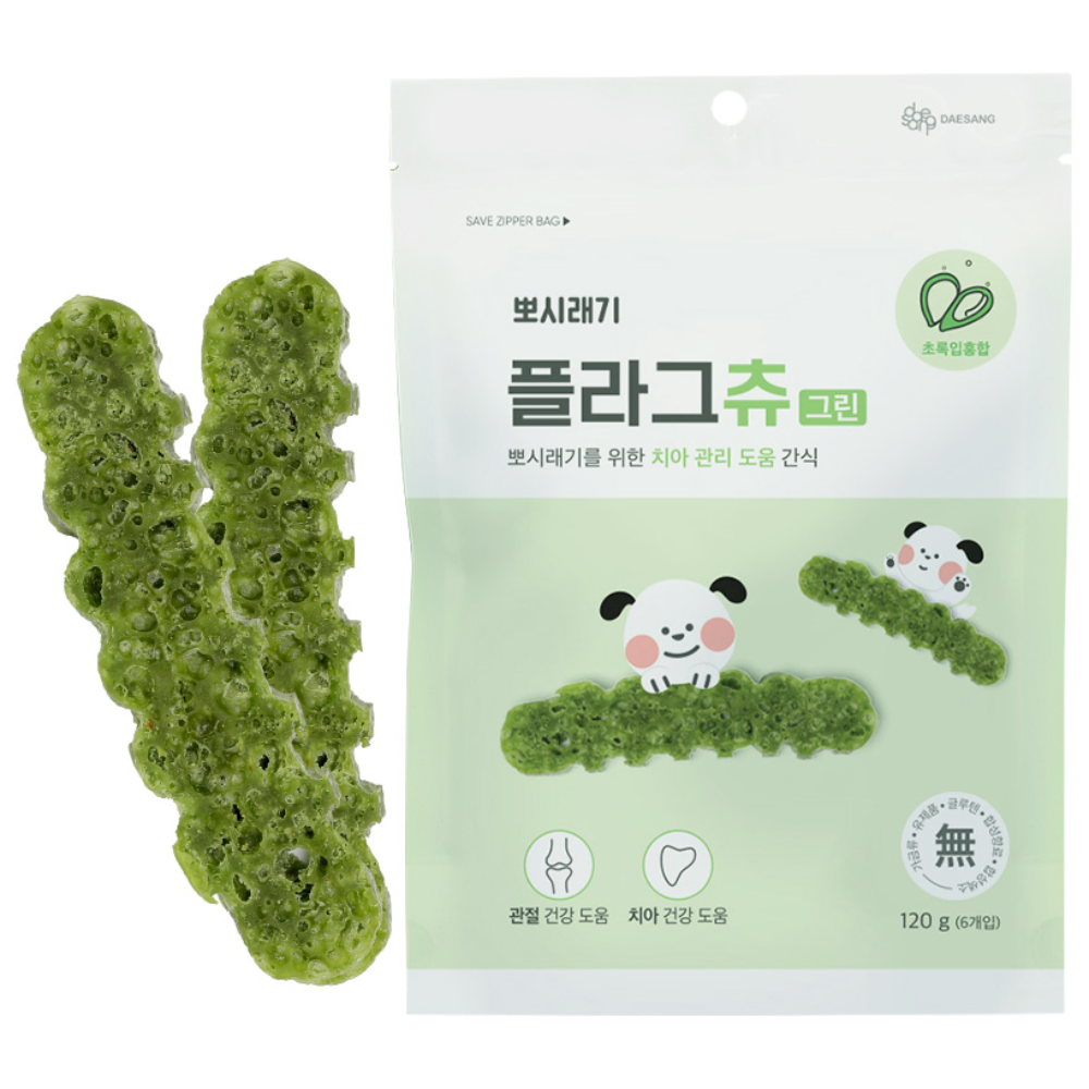 뽀시래기 강아지 플라그츄 덴탈껌, 그린 관절, 120g, 1개 8,300원