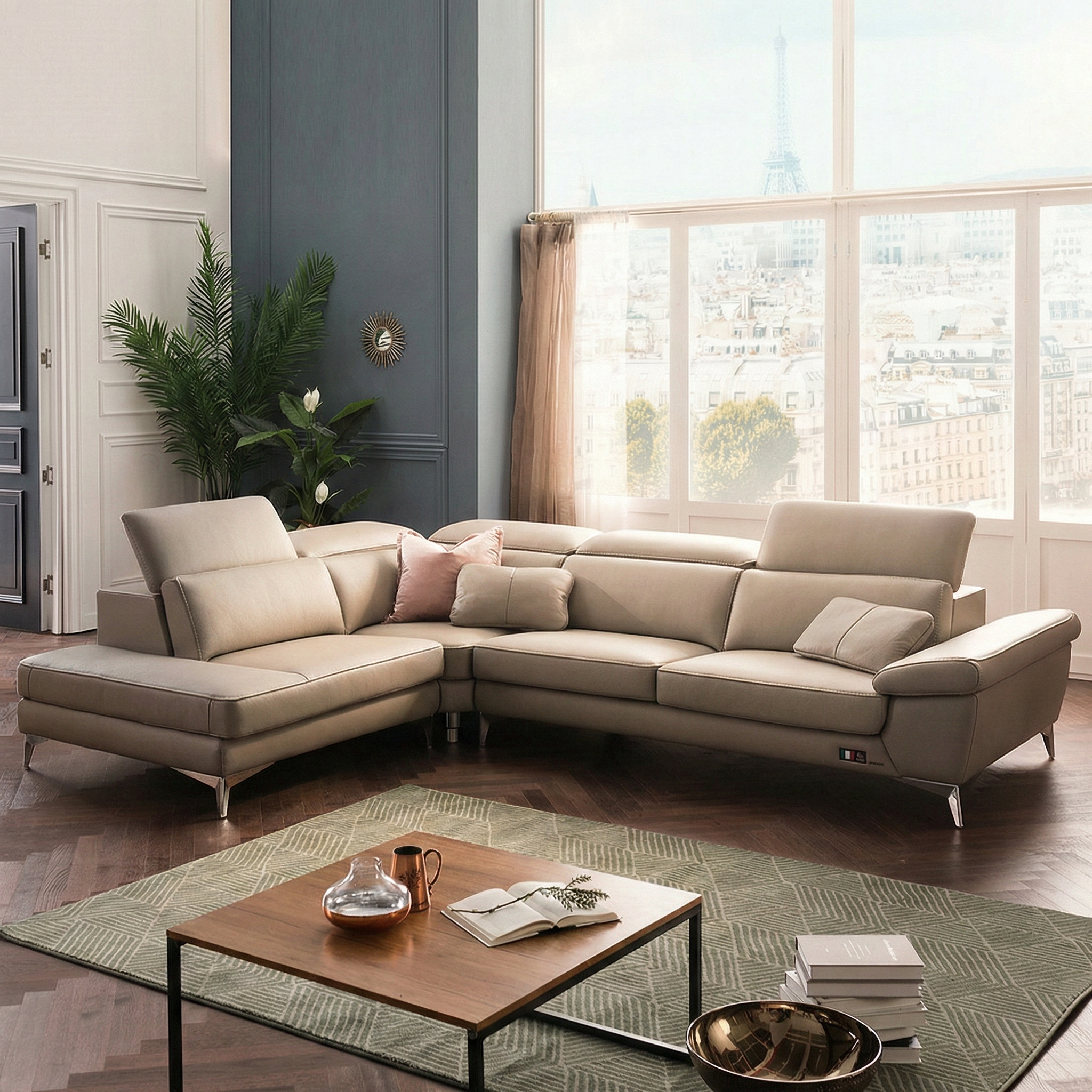 쉐우드가구 스터닝 이태리 천연통가죽 소파 기능성 천연가죽쇼파 6인용 카우치형 코너형, 오렌지브라운 오픈카우치코너형(좌형) 3,099,000원