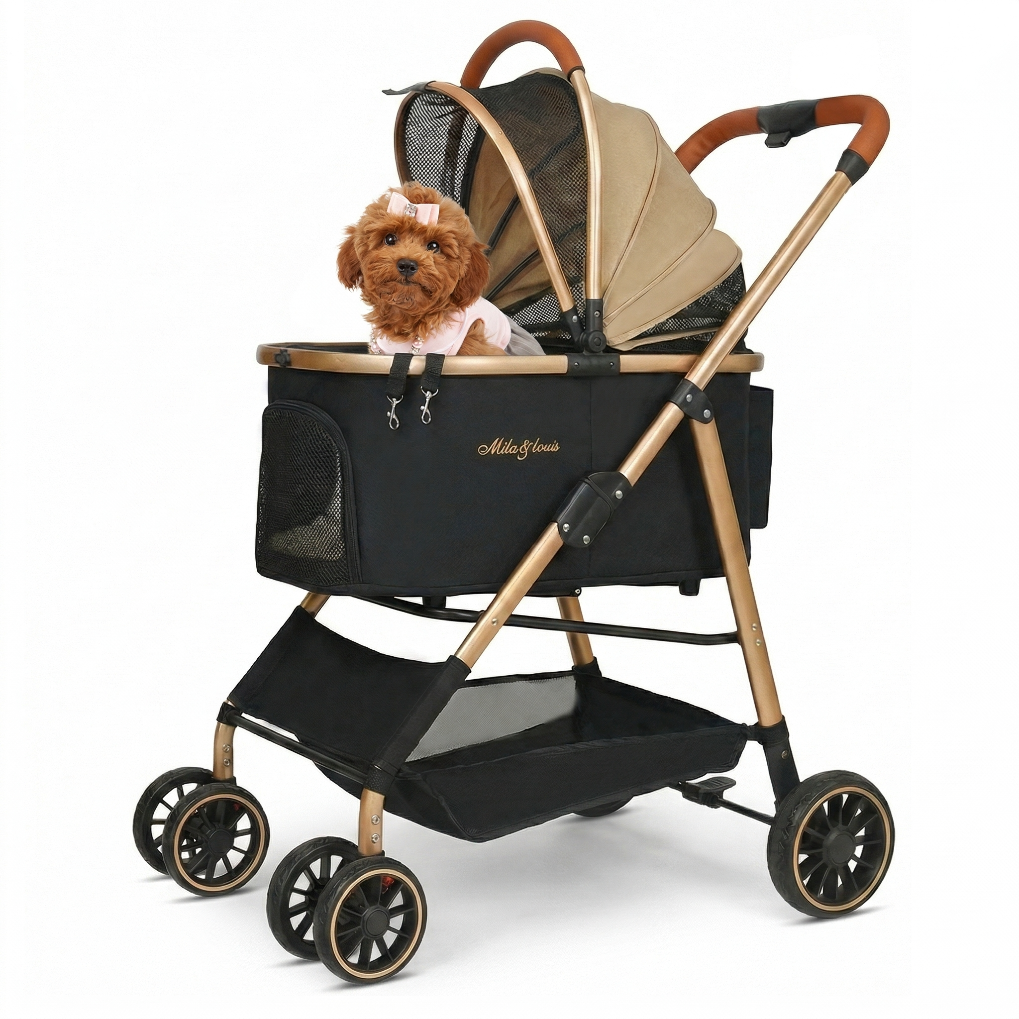 MILA&LOUIS 2025최신 강아지 유모차 애견유모차 원터치 퀵폴딩 강아지유모차 분리형 프리미엄 소중형견 접이식 개모차 86,030원