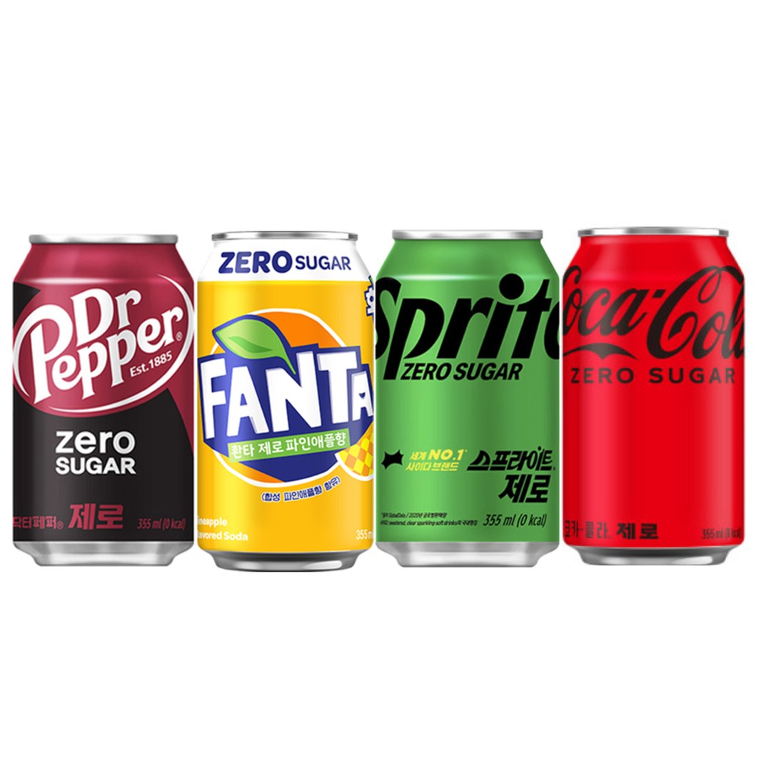 오늘쇼핑 [제로뚱캔 기획전] /코카콜라제로 6캔+스프라이트제로6캔+환타파인애플제로6캔+닥터페퍼제로6캔 총 24캔 19,900원