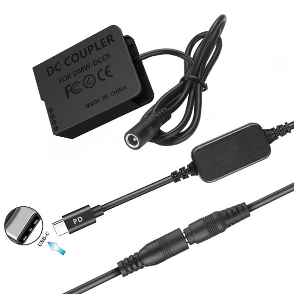 호환 DMW-DCC8 BLC12 더미 배터리 USB-C 키트 Panasonic Lumix DMC-G5 G6 G7 GX8 G80 G81 G85용 AC10 AC 전 26,700원