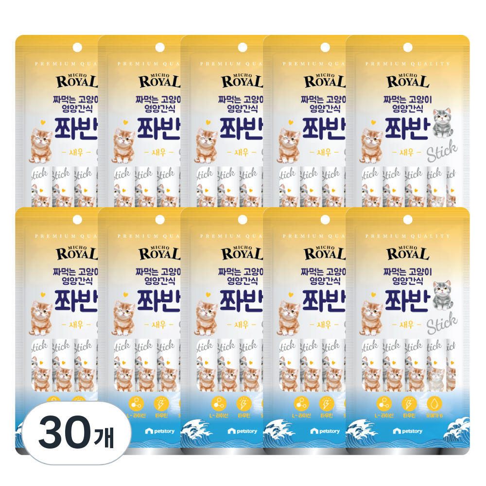 펫스토리 고양이 프리미엄로얄 미쵸 쫘반 가수분해단백질 짜먹이는간식 5p 43,800원
