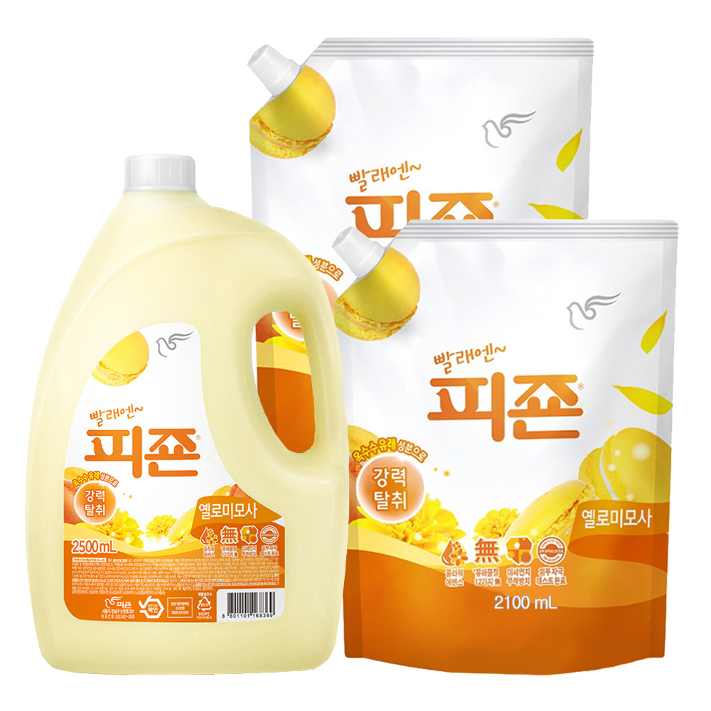 피죤 레귤러 섬유유연제 옐로미모사 본품 4210ml + 리필 2100ml 2p, 1세트 11,900원