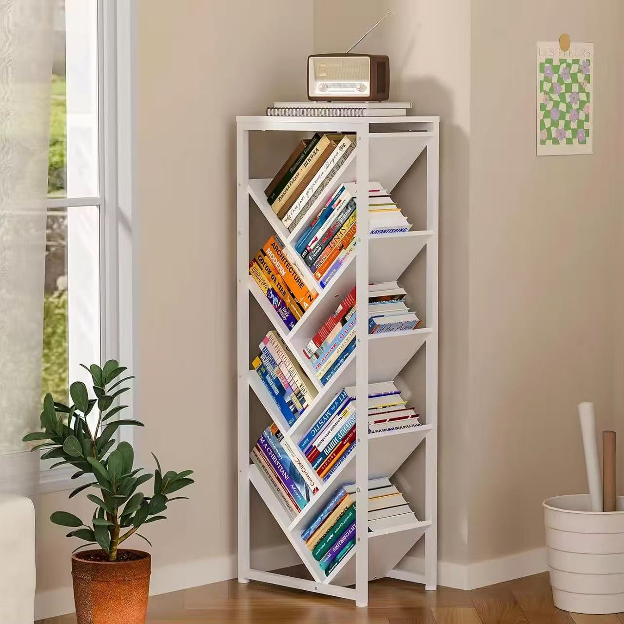책장 나무형 거실 서재 책꽂이, 1단, WHITE 59,800원