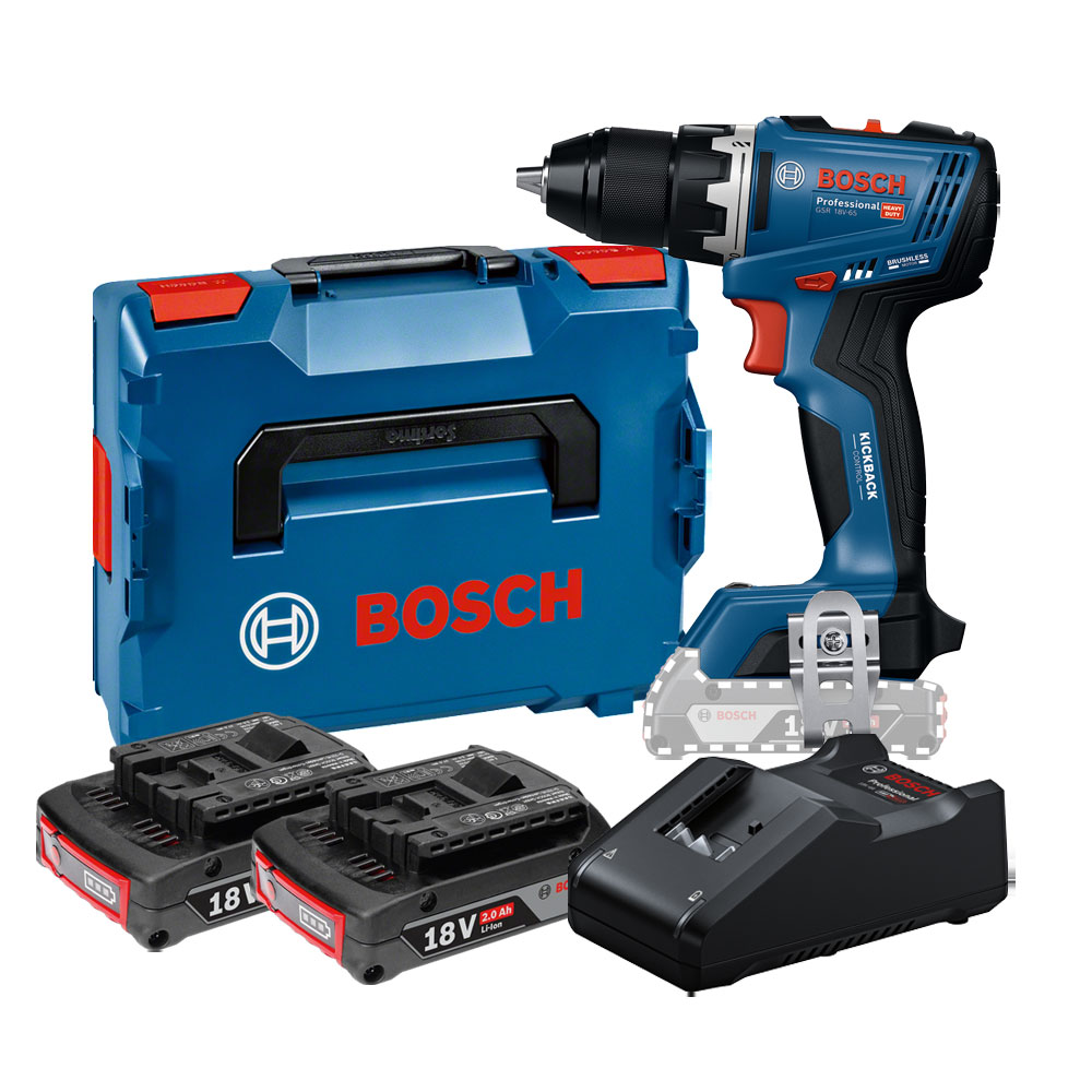 보쉬 GSR18V-65 충전 드릴 드라이버 18V 2.0Ah 배터리 2개 세트 275,540원