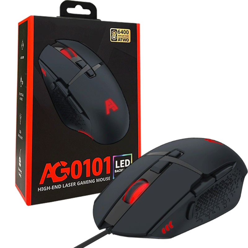 에이투 USB 유선 게이밍 마우스, AG0101, Black 24,900원