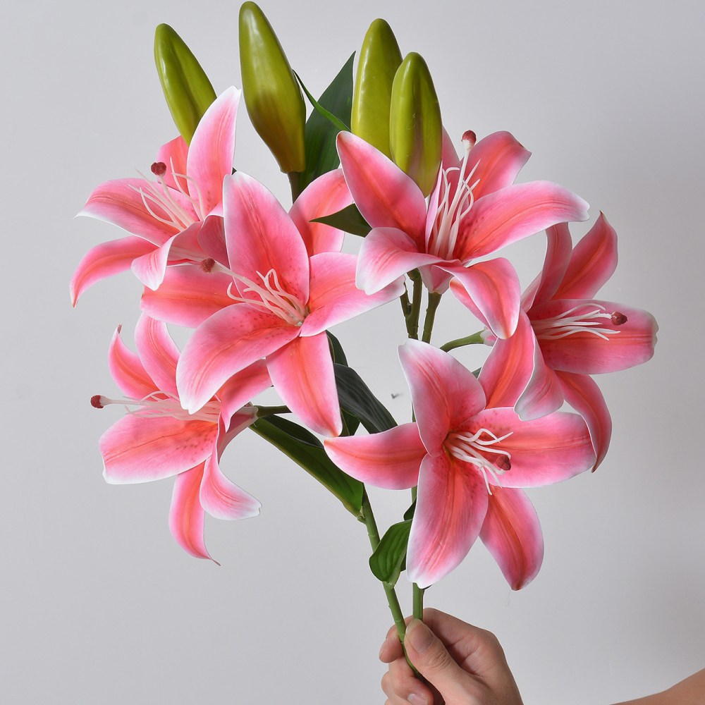 하스몰 리얼 플라워 백합 조화 인테리어 장식 꽃, 로즈핑크, 1개 10,900원