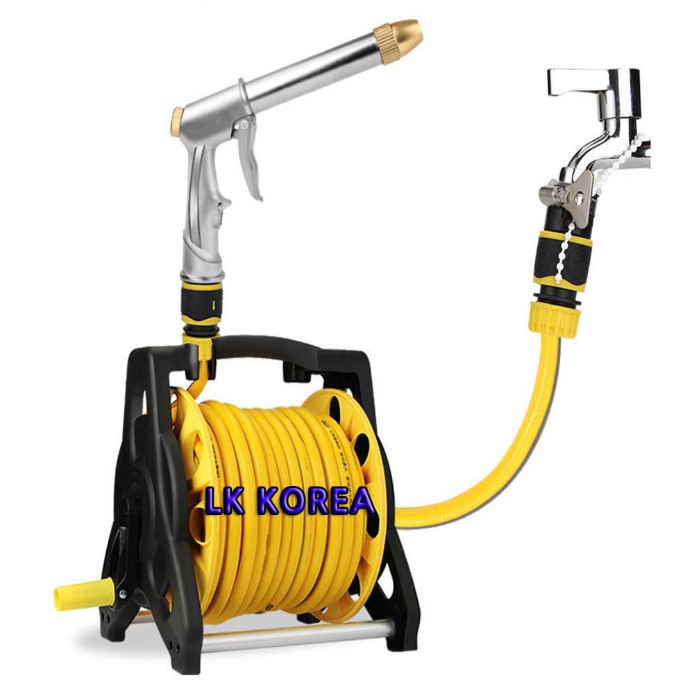 30M 엘로우 릴호스 세차호스 호스 고압분사기 물 정원 호수, 엘로우, 1세트 49,280원