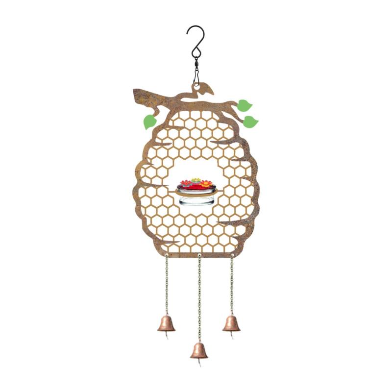 GHSHOP 외부 식품 디스펜서 금속 윈드 치임 교수형 조류 피더 피더 파티오 뒷마당 발코니 16,790원