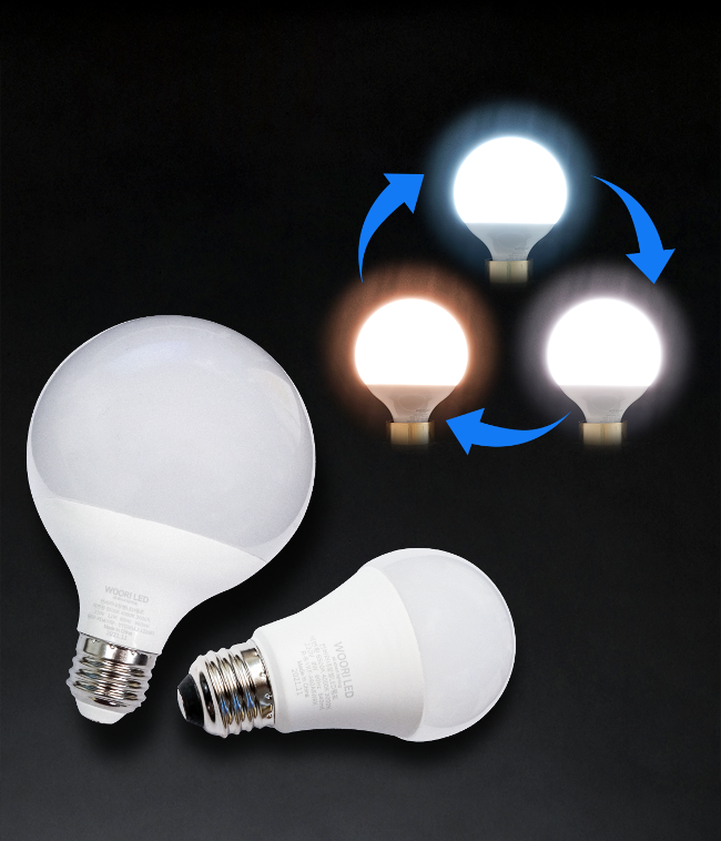 led 삼색변환 벌브 전구 e26 12W 220v 볼구, 1개 9,500원