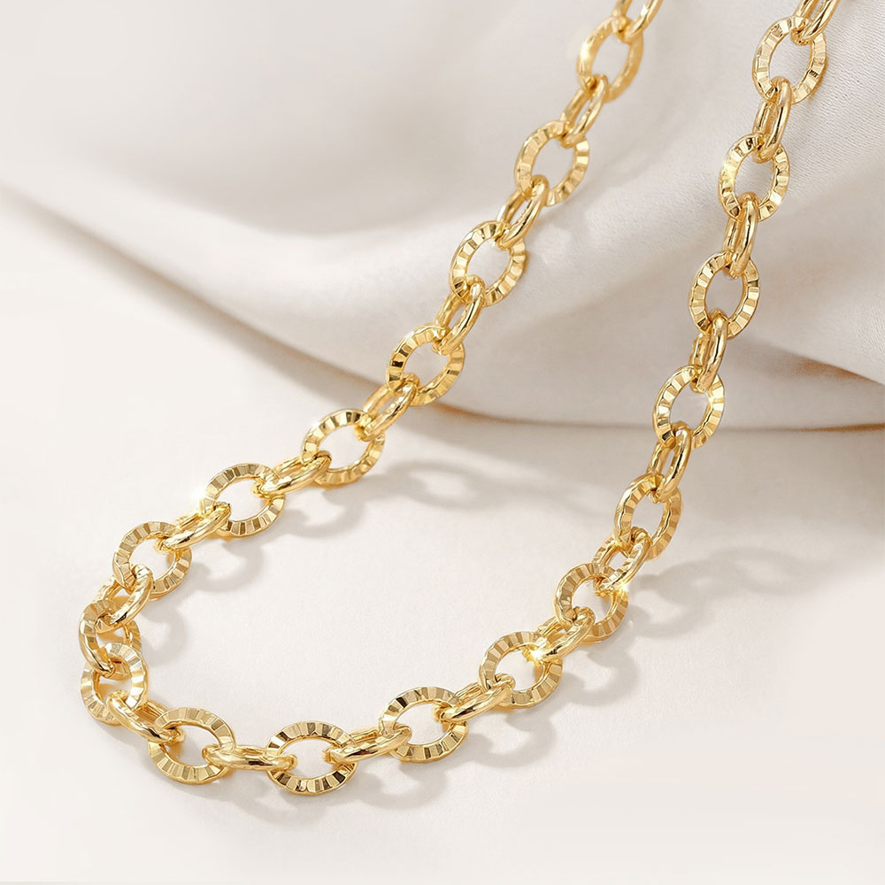 주리에떼 14K 18K 여자 데일리 볼드 할로우 4mm 아우라 체인 금 목걸이 898,800원