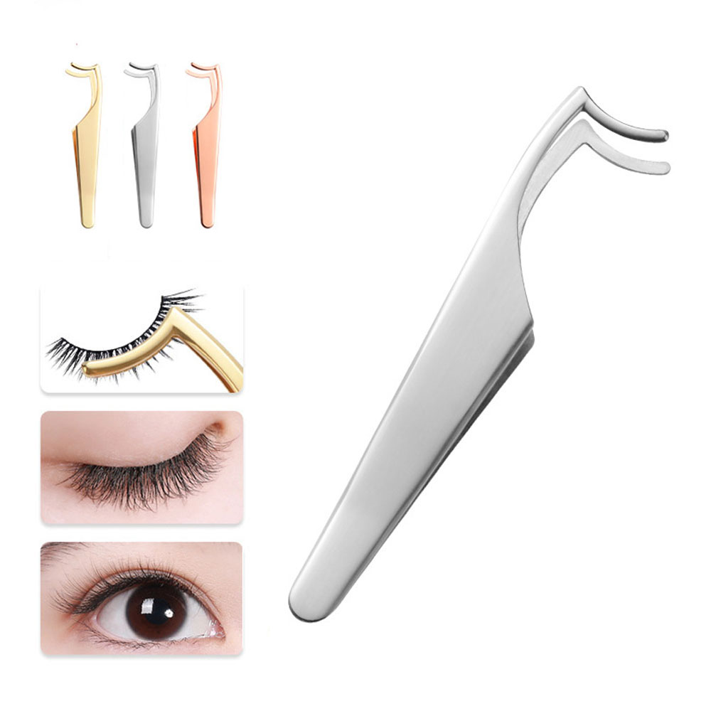 1/2구성 속눈썹 연장 전문가용 고급 핀셋 프리미엄 전용 집게 가로형 커브형, 1개, 실버 5,400원