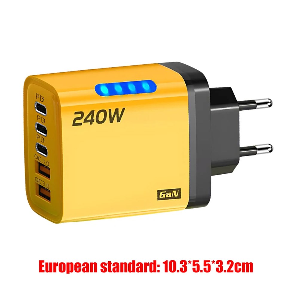 5 in 1 GaN 데스크탑 충전기 240W 고속 충전 어댑터 10A USB to Type C 케이블 3PD 2 SB ( 16 15 노트북 14,750원