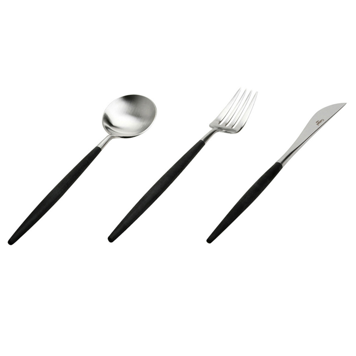 큐티폴고아 블랙실버 3종세트 (디너스푼, 디너포크, 디너나이프), 1개 49,800원