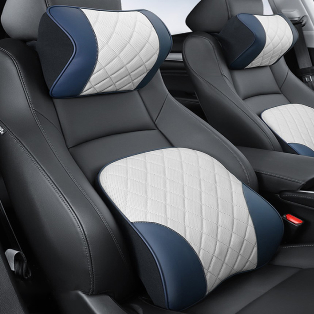 크로니클 전차종 호환 투톤 풀라운드 차량용 등받이 허리 쿠션 + 목쿠션 세트 55,560원