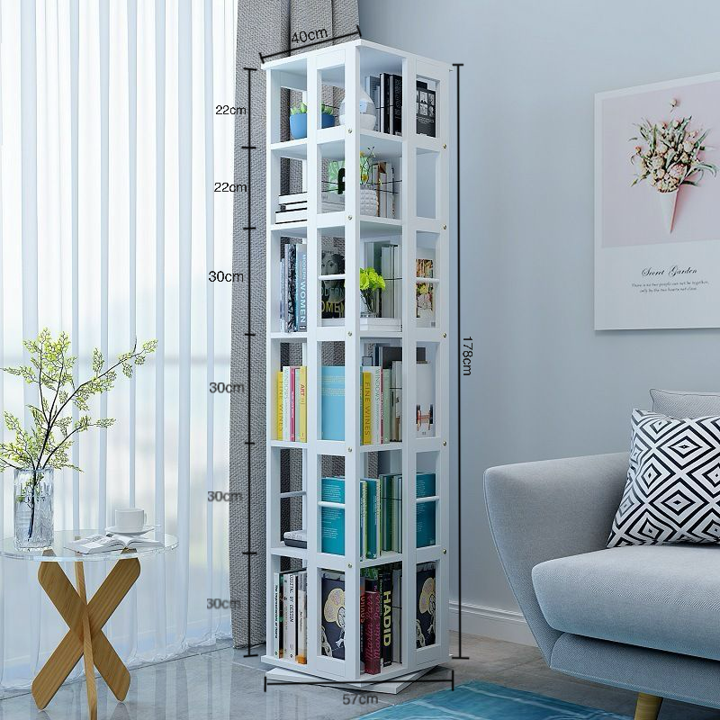 360도 회전 책장 대용량 책장 사무실 거실 수납 책장 360도 회전식 멀티 메탈 책장 책장 회전식 메탈 선반 360도 메탈 회전 책장, 6단, 흰색 168,000원
