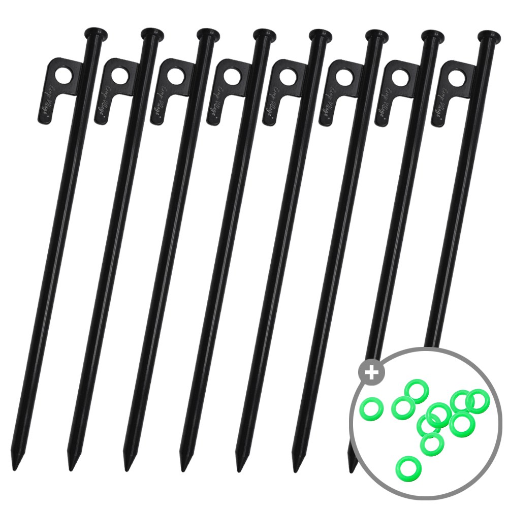 캠프빌리지 캠핑용 고강도 단조팩 텐트팩 쇠말뚝 + 야광링, 8개 14,900원
