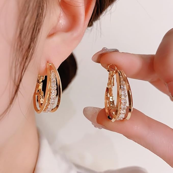 WICKM 산화문의 원터치 링여성귀걸이 반짝반짝S925은침악세사리 알레르기 방지 인기14K도금 데일리 29,800원