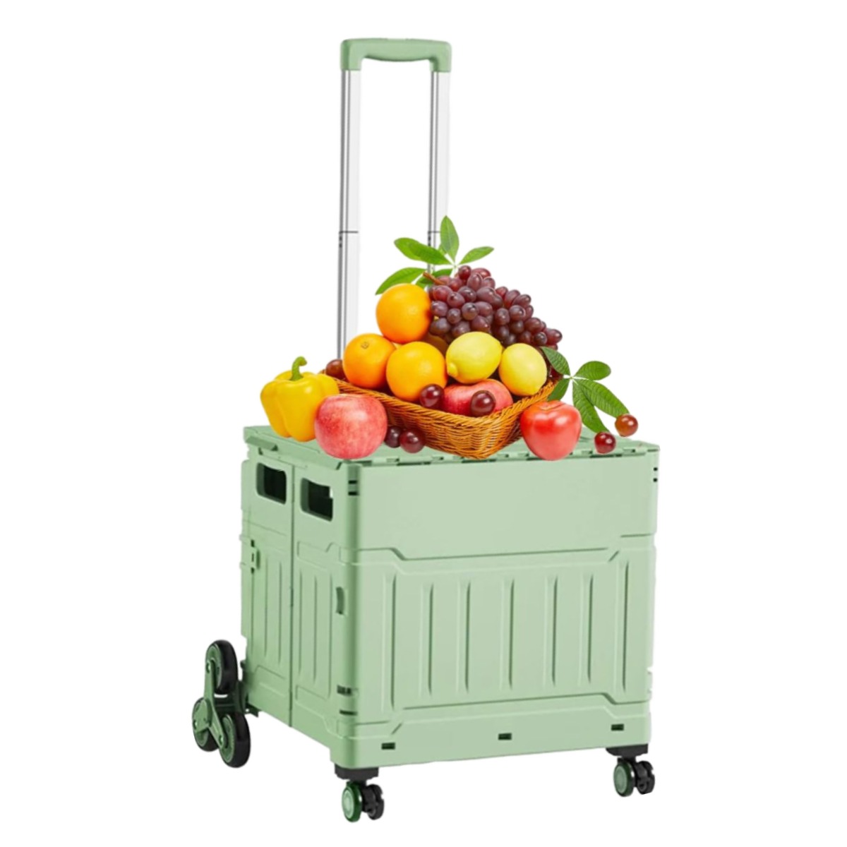 Topsun 계단 오르기 바퀴가 달린 다기능 트롤리, 알루미늄 합금 텔레스코픽 핸들이있는 접이식 휴대용 롤링 크레이트 트롤리, 쇼핑 재료 식료품 책 문서 도구 아트 트롤리에 적합 31,310원