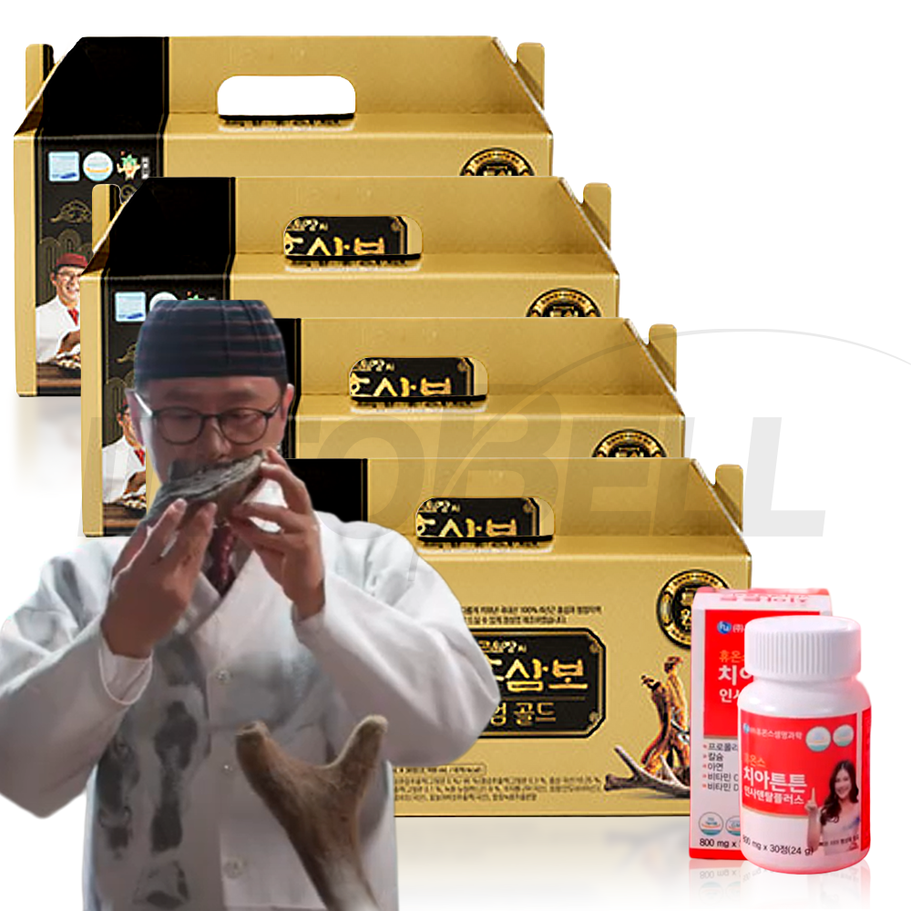 [TV홈쇼핑정품 인포벨]뉴질랜드 녹용 김오곤원장 녹용홍삼보 프리미엄 골드 6년근 홍삼 침향 엑기스 즙, 120개 99,000원