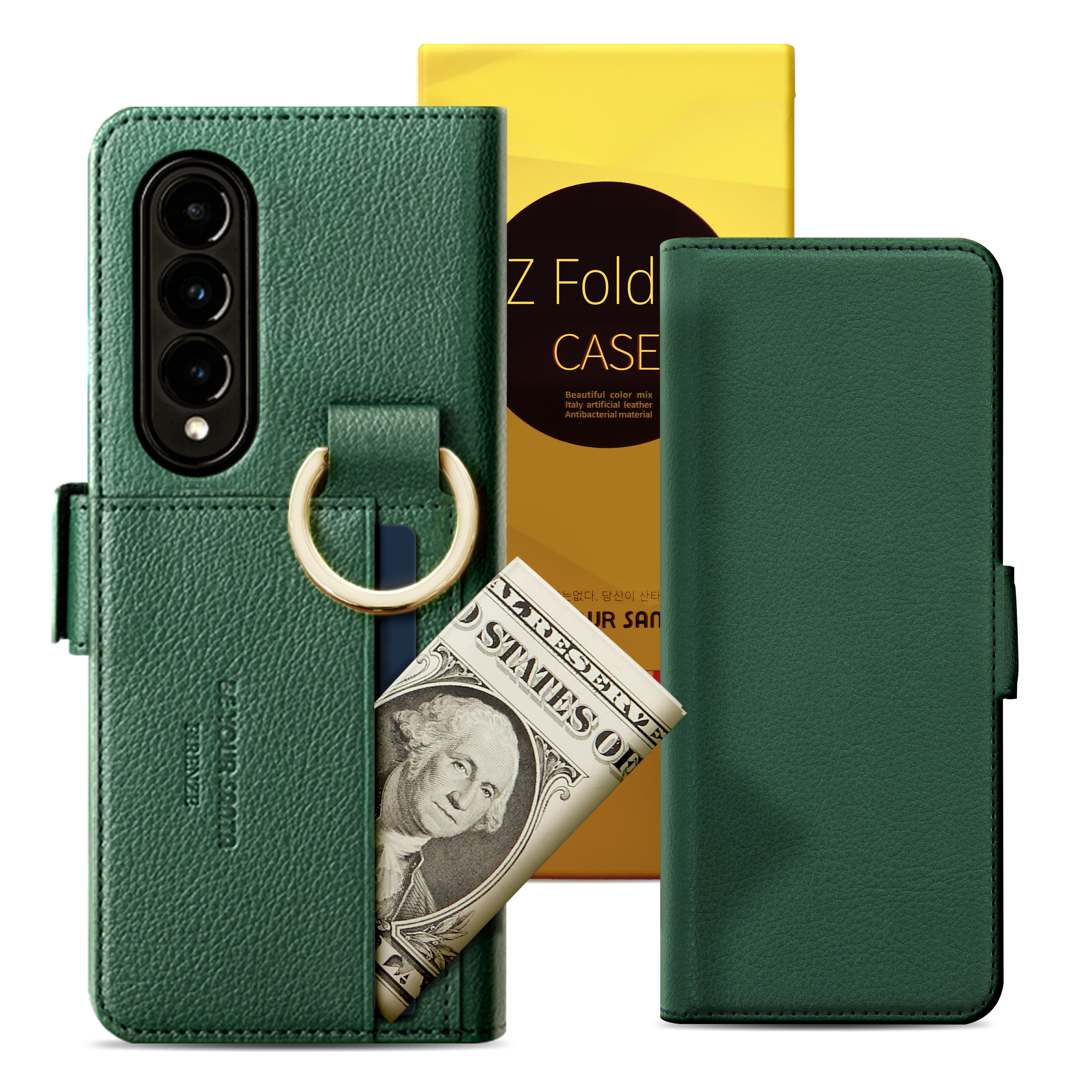 비유어산타 유해 전자파 차단 이태리 원단 갤럭시 Z폴드4 케이스 링 핑거 카드수납 피렌체 59,200원