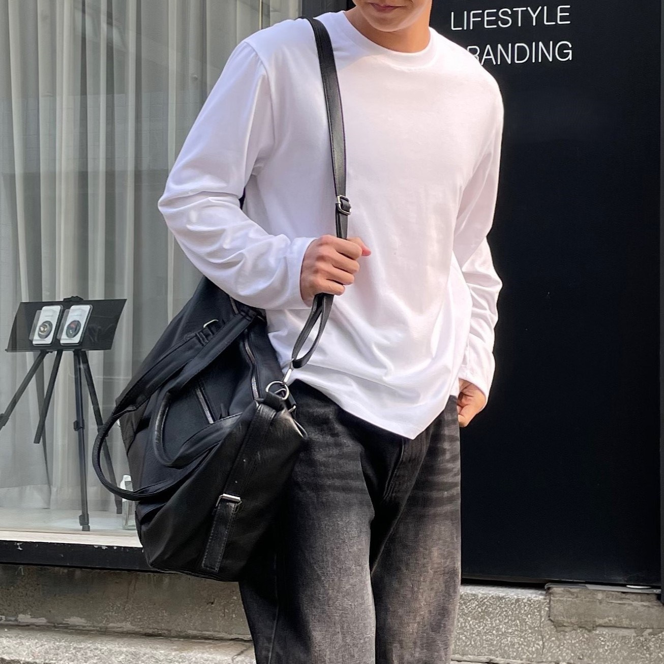 당일배송 로니트 남자 여성 크로스백 블랙 유틸리티 레더 숄더백 35,900원