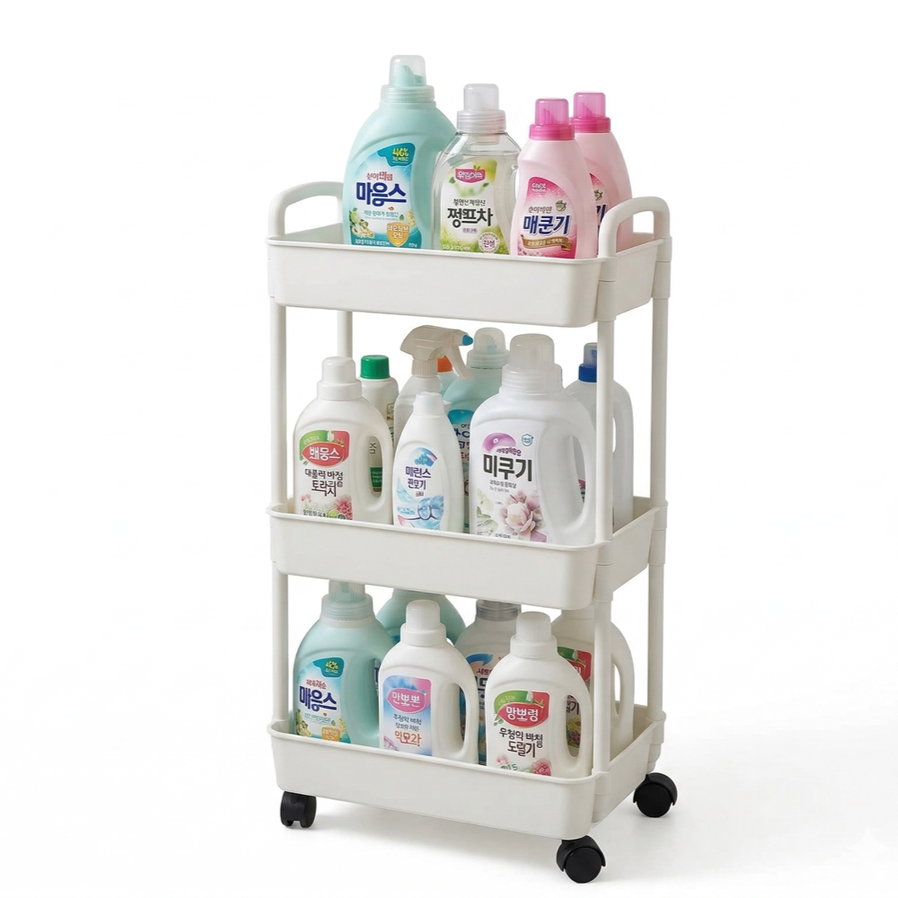 SINEET 다용도이동식 틈새선반 3단 트롤리 KIC779 12,900원