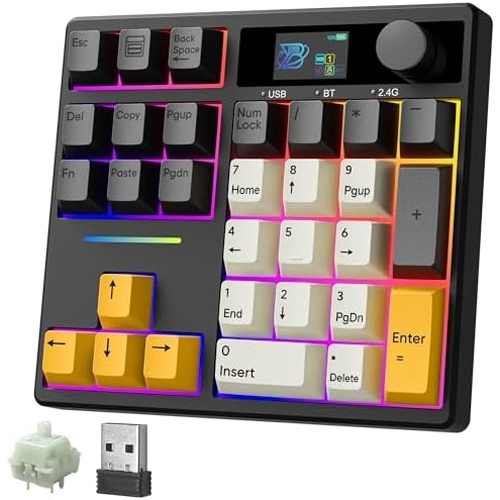BOYI TD31Pro 기계식 숫자 패드 화면 및 노브가 장착된 미니 키보드 블루투스 5.02.4G타입-C 무선 키패드 개스킷 핫스왑 RGB PC용 PBT 키캡 충전식 128,370원