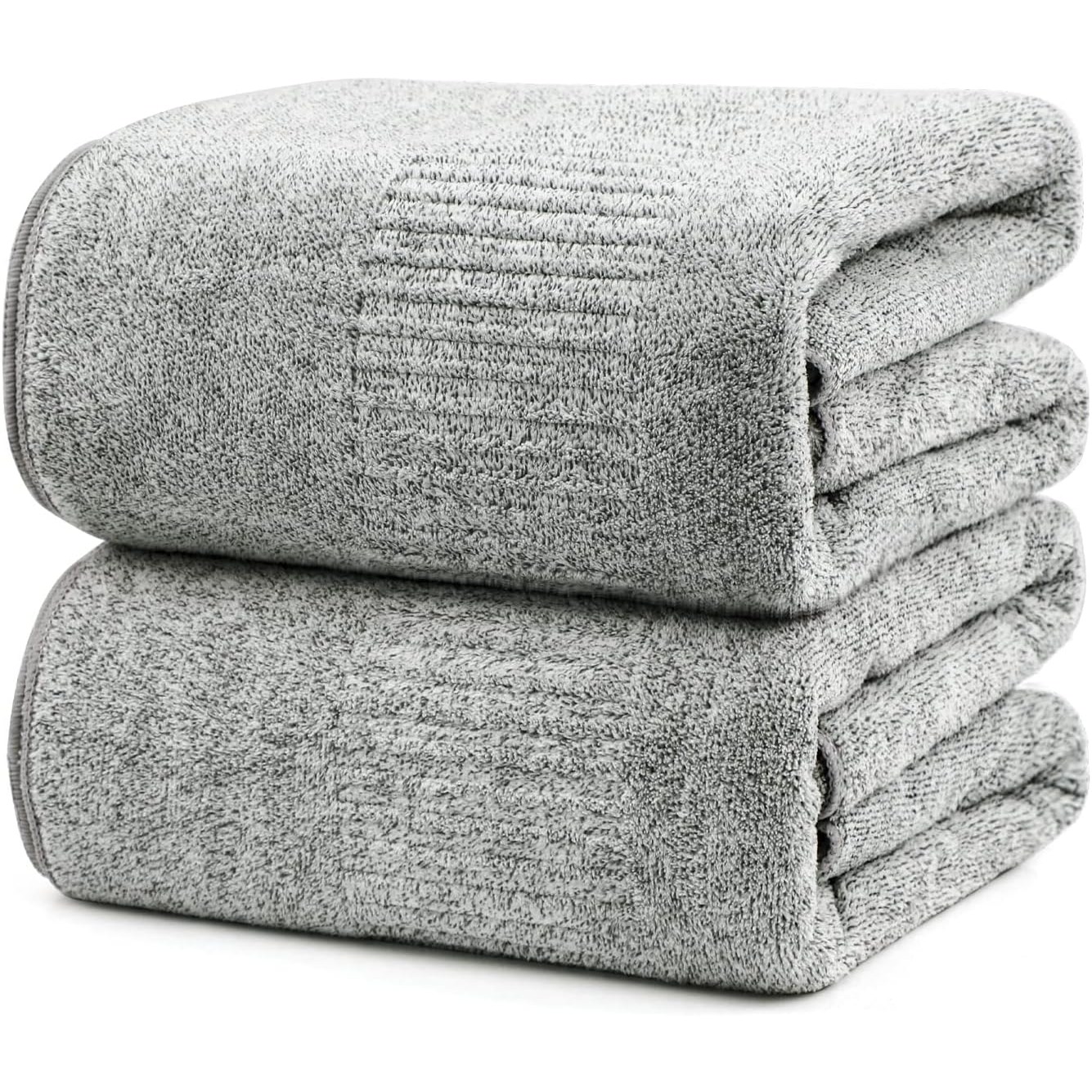 대형 목욕타월 2개 88.9x160cm 부드러운 대나무 섬유 샤워타올 흡수력 좋고 빠른 건조 수영 비치 목욕용 겨울용, 회색, 1세트 29,000원