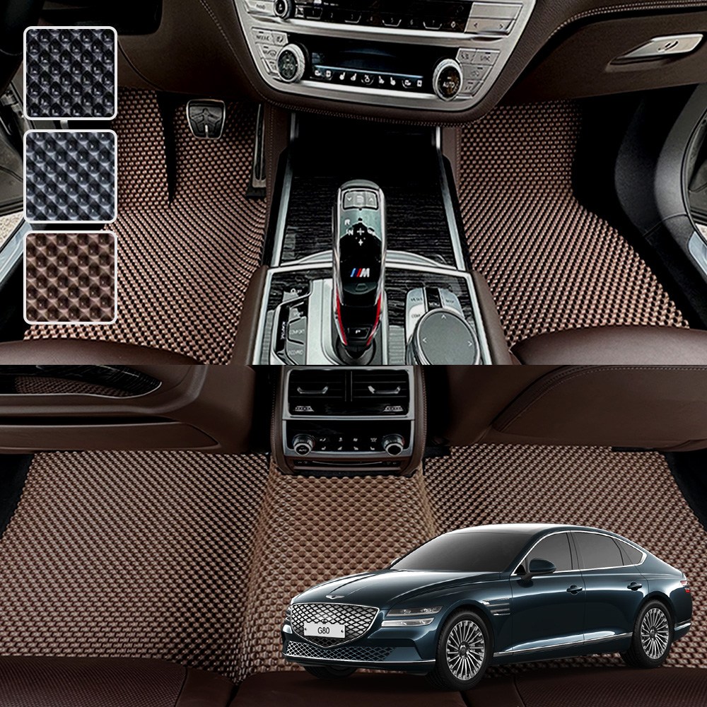 DXSOAUTO 제네시스 G80 일렉트리파이드 RG3 전기차 호환 3D 엠보싱 차세대 고무매트 1열2열 세트, 블랙, 40_1 G80 전기차 59,000원