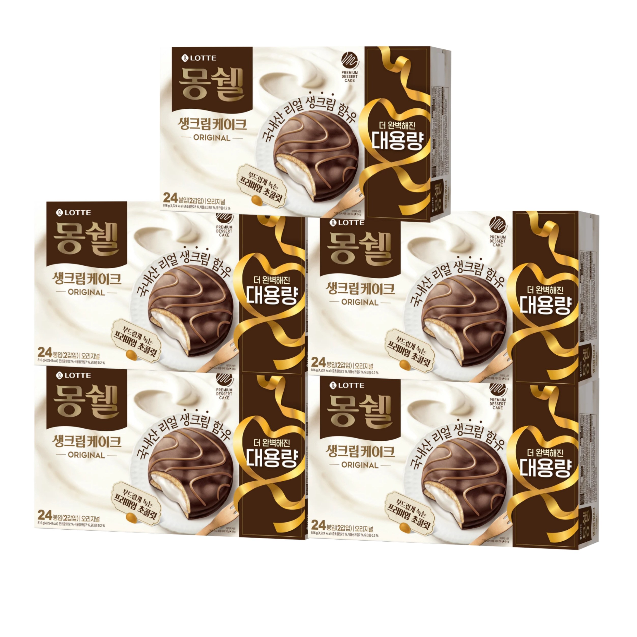 롯데 몽쉘 통통 오리지널 대용량패키지 816g x 5개 48,580원