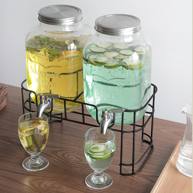 음료 디스펜서 2개세트 홈 카페 물 워터 주스 파티용 물통 유리 수도꼭지 물병 4L 5L 37,650원