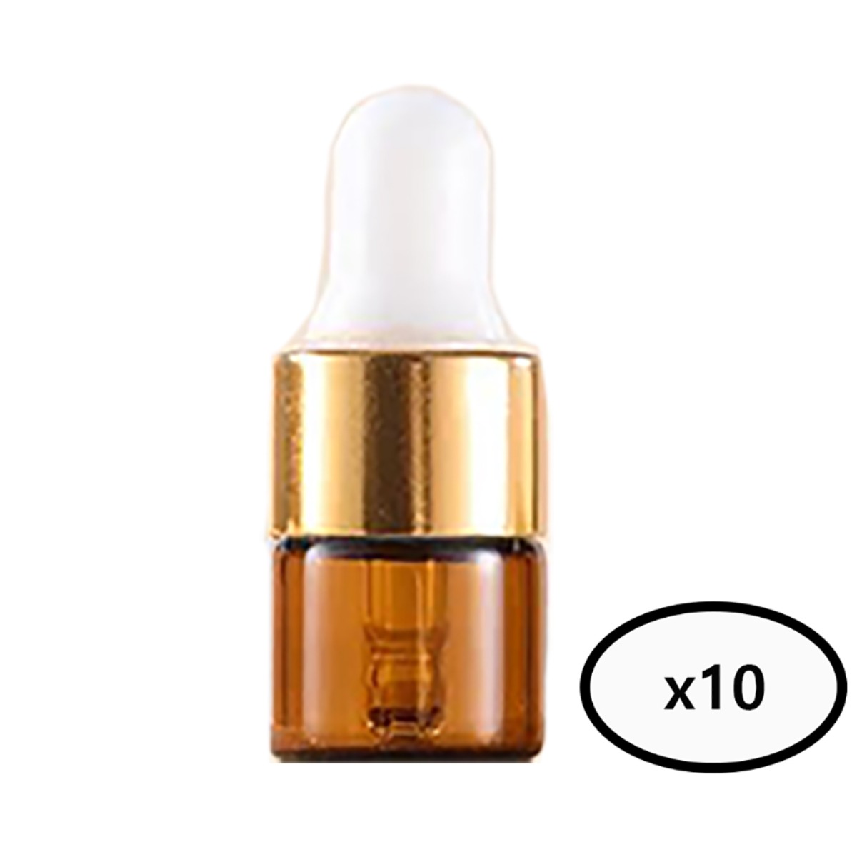 모든유통 갈색 미니 골드링 샘플 스포이드 향수 공병 아로마 유리 용기 10개묶음 1ml 2ml 3ml 5ml, 10개, 1ml 4,000원