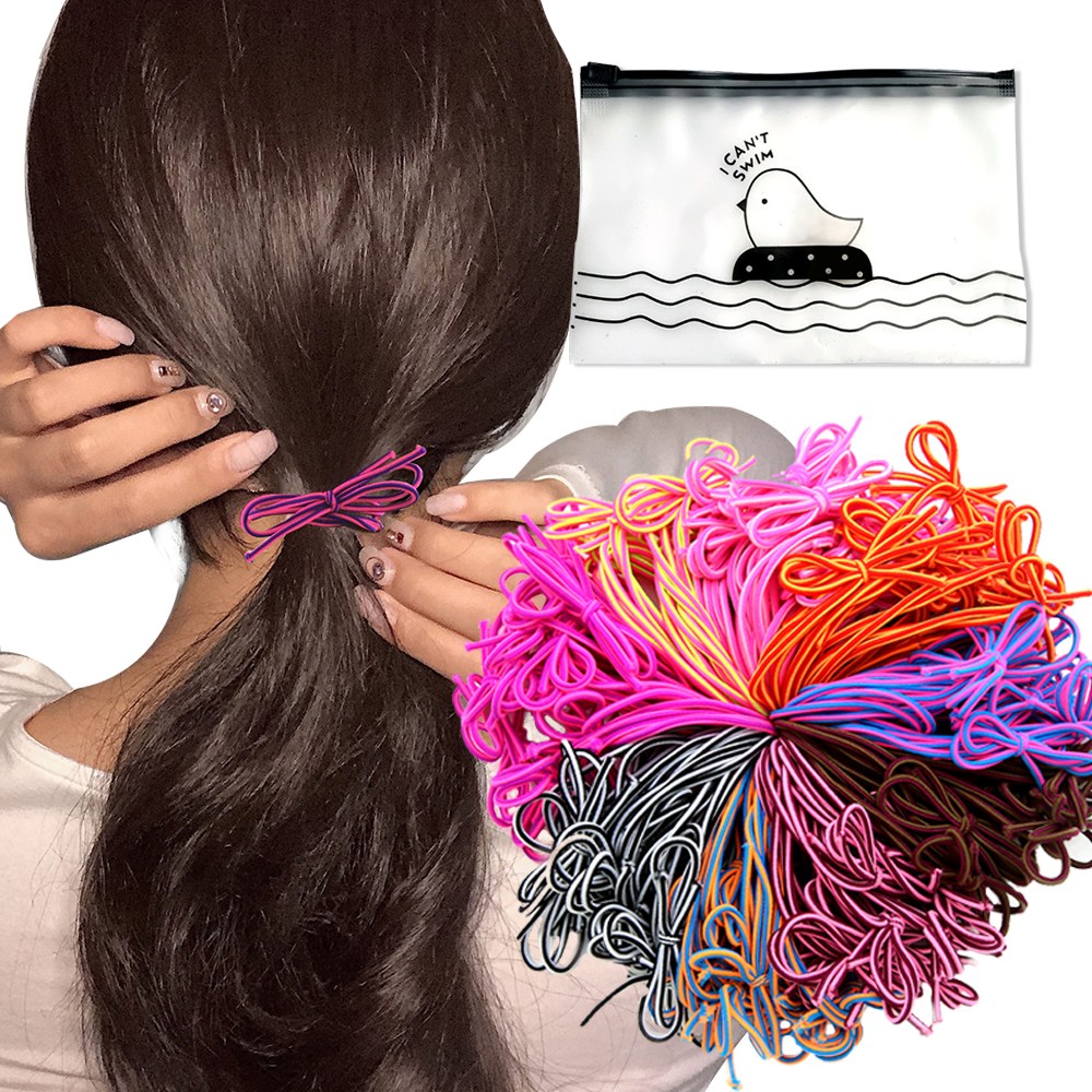 미다미 100개 짱짱한 대용량스트라이프 파우치 고무줄 짱짱한 매듭링 8,900원