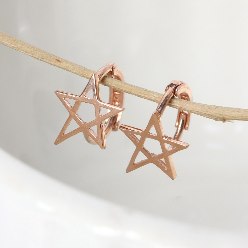 오로프 전체 14K 금 핀스타 별 원터치 골드 여자 데일리 링 귀걸이 (FE4871) 186,310원