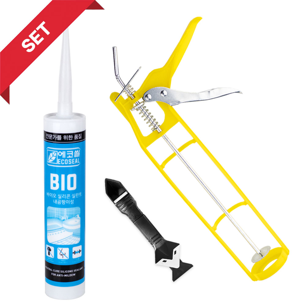 수달 에코씰 바이오 실리콘 실리콘건 스크래퍼 욕실용 세트, 1세트 14,190원