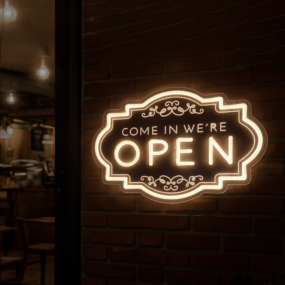 21세기트랜드 잔나 LED 오픈사인 네온간판 영업중 매장 조명 아크릴 OPEN 오픈간판 어댑터, 웜화이트 38,500원