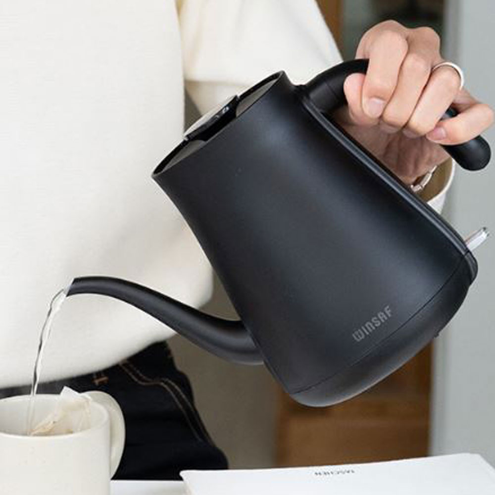 윈세프 핸드드립 주전자 전기포트 드립포트 WTK-2112 스테인리스 무선 주전자, 블랙 77,000원