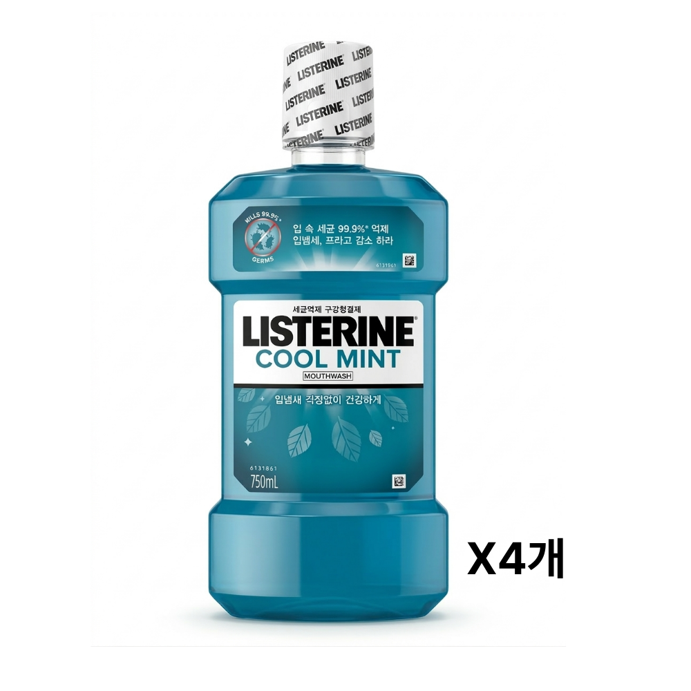 (펌프증정) 리스테린 쿨민트 750ml x 4개 구강청결제 22,350원
