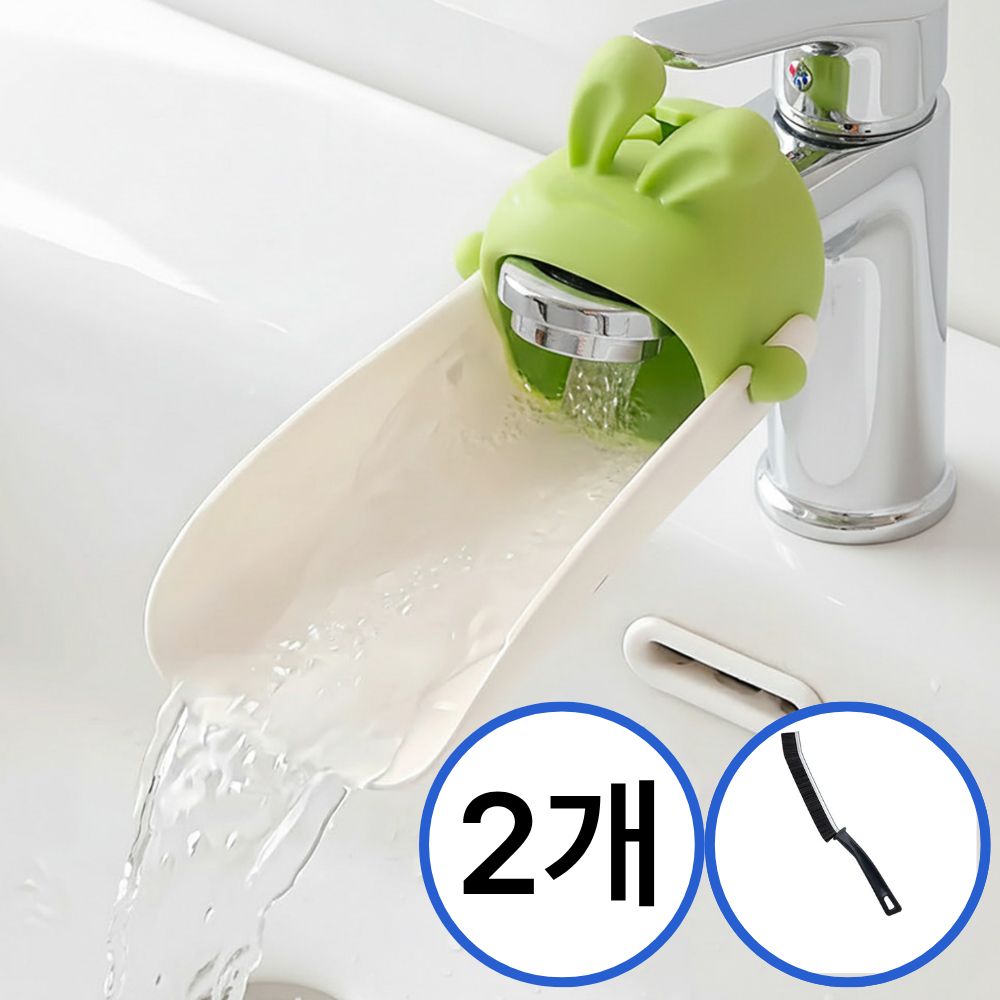 FizzMint 깜직한 실리콘 캐릭터 수도꼭지 연장탭 세면대 물튀김 방지, 민트그린, 2개 18,800원