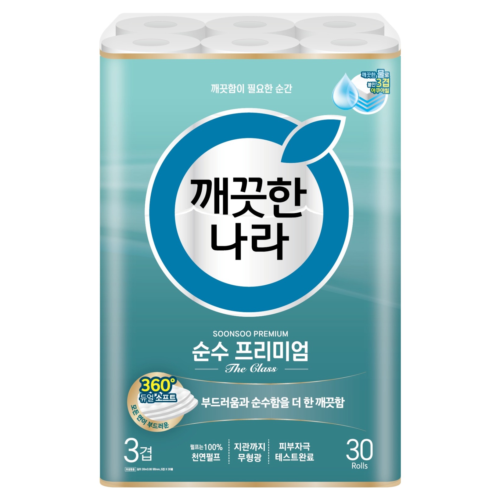 깨끗한나라 3겹 순수 프리미엄 더클래스 화장지 16,540원