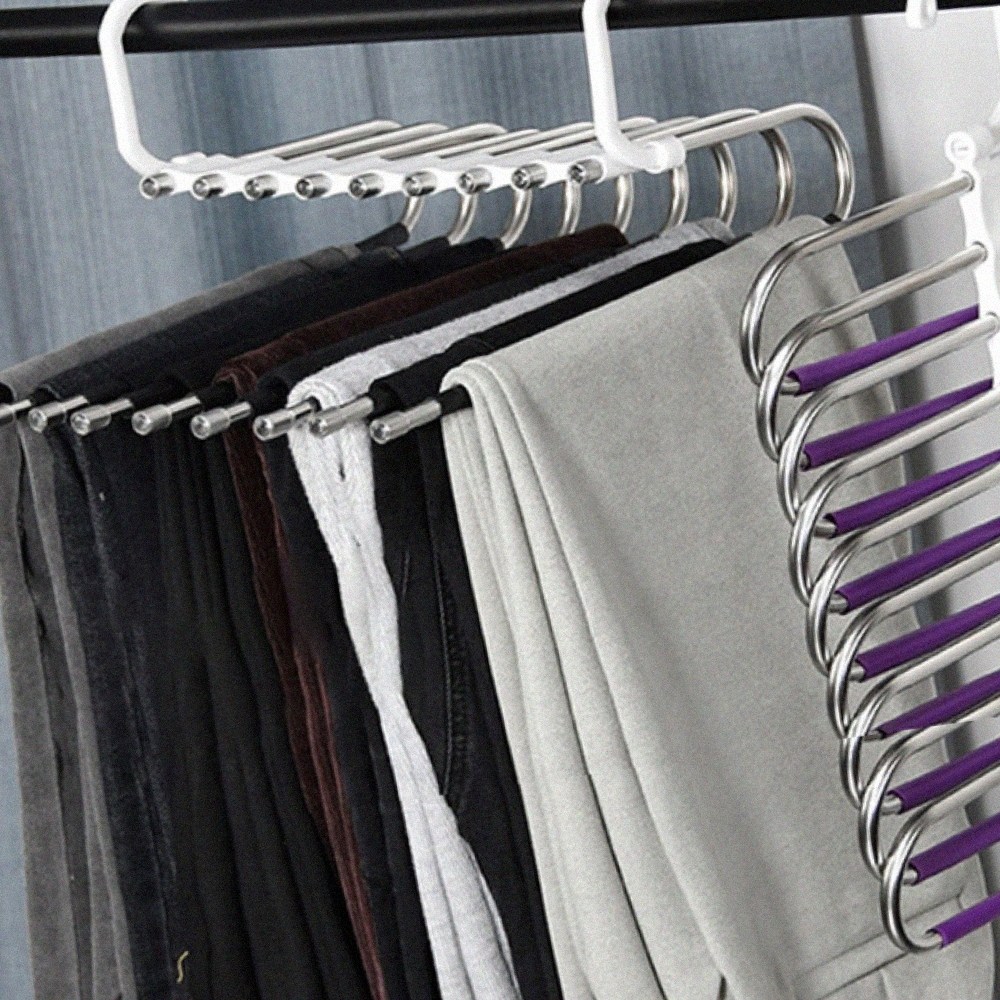 신박한 정리 바지걸이 5단 스테인 접이식 논슬립 옷걸이 13,850원