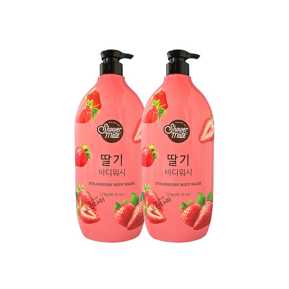 샤워메이트 리얼 내추럴 딸기 바디워시, 2개, 1.2kg 4,560원
