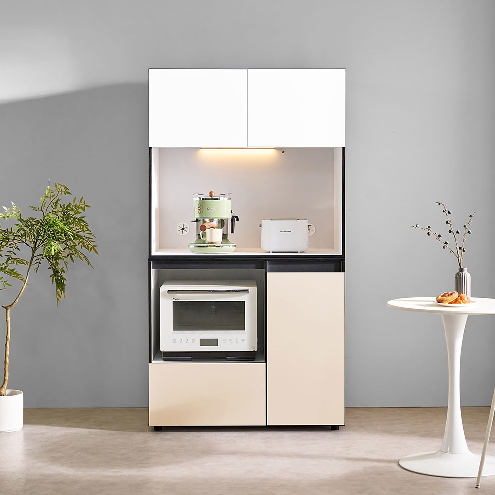 지오 비스포크 800 1000 1200 광폭 상부장 하부장 로봇청소기형 주방수납장 오브제 빌트인 전자렌지대 349,000원